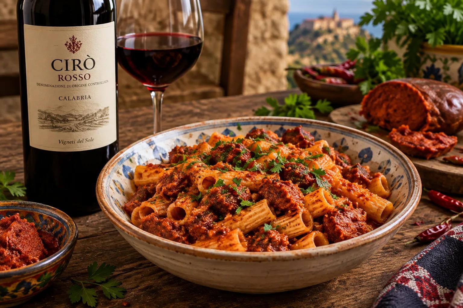 Pasta con la 'nduja: la ricetta calabrese e i vini giusti