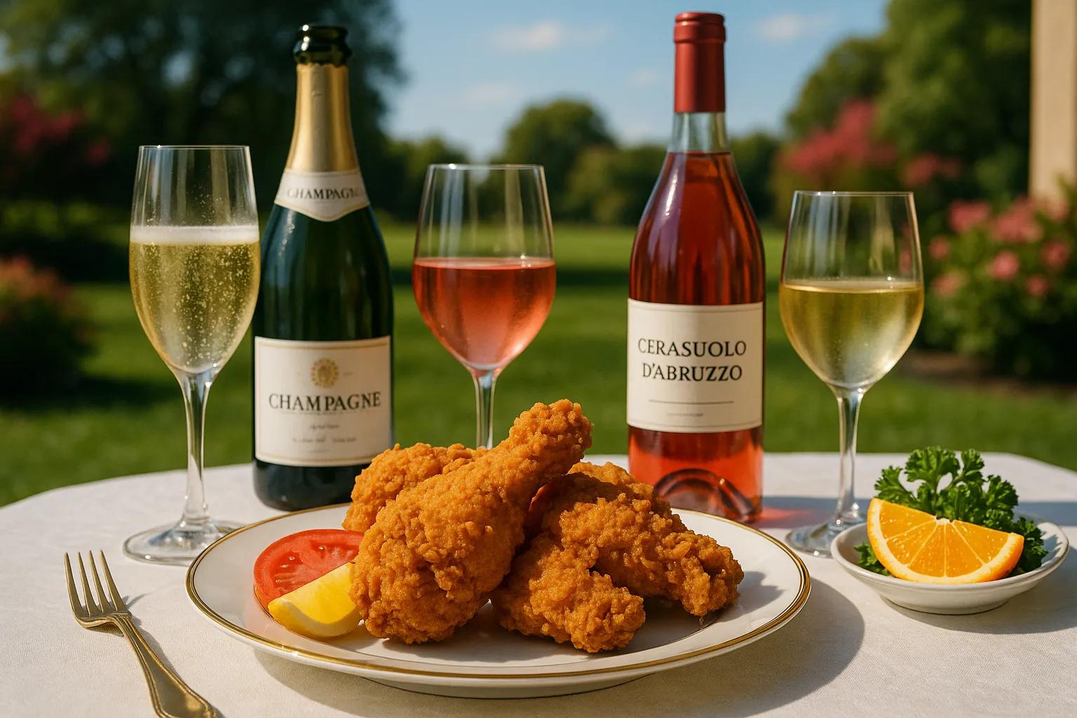 Pollo fritto KFC abbinato a vini pregiati.